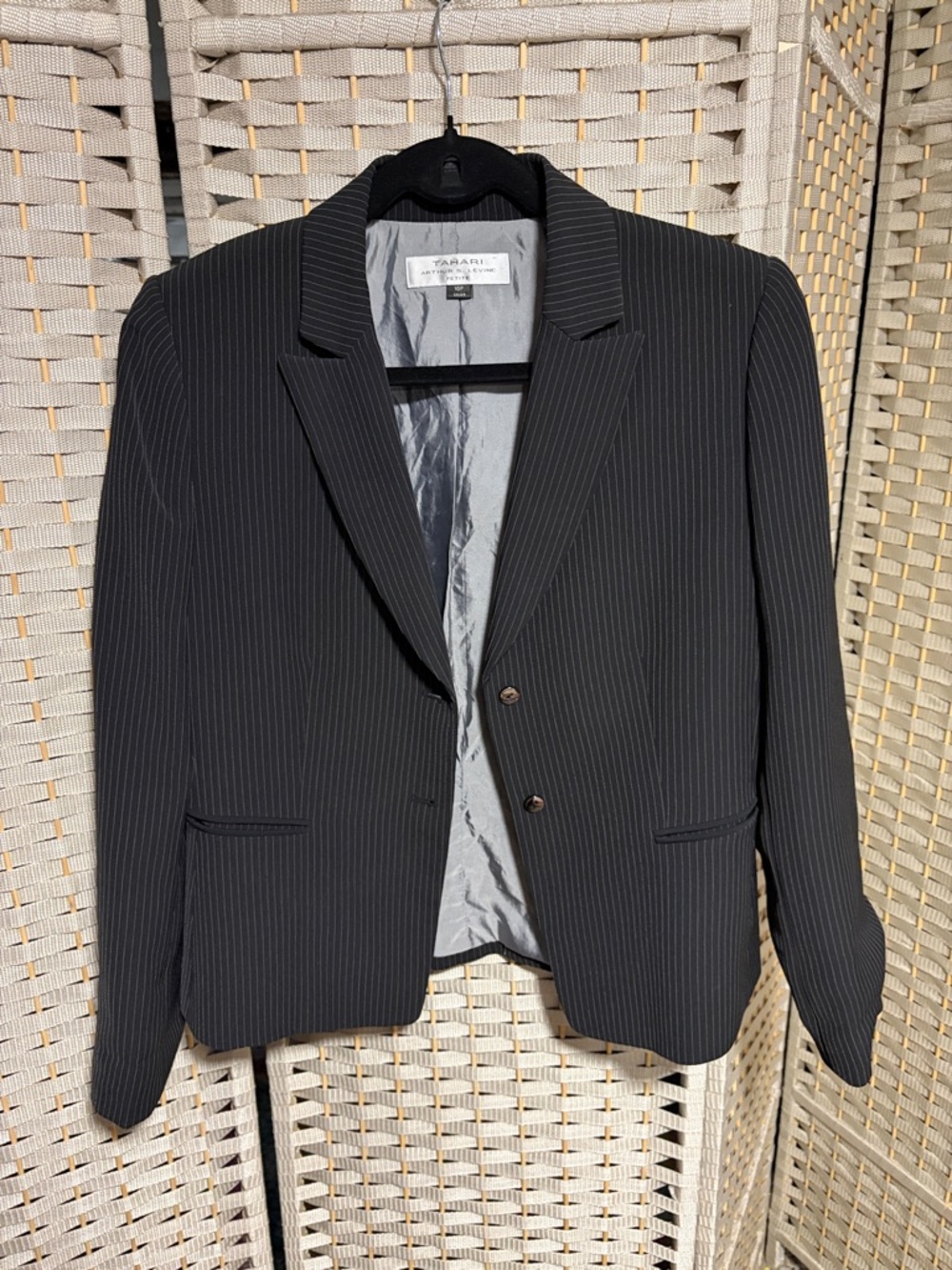 Tahari Black Pinstripe Women's Blazer
